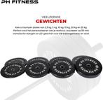 PH Fitness Bumper Plates 25KG Set – Rubber 50mm (2x), Sports & Fitness, Enlèvement ou Envoi, Neuf, Bras, Barre d'haltères