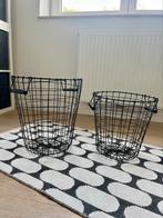 2 industriële metalen zwarte (draad)manden, Ophalen, Zo goed als nieuw