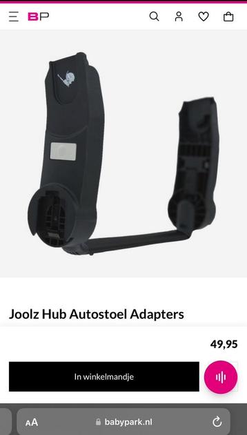 Adaptateur Joolz Hub pour maxicosi neuf beschikbaar voor biedingen
