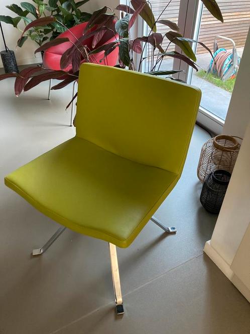 Tonon italia wave lederen stoel (Peter Maly) groen, Huis en Inrichting, Stoelen, Gebruikt, Ophalen