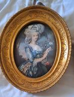 2 mooie Miniatuurportret genretafereel op zijden stof, Enlèvement