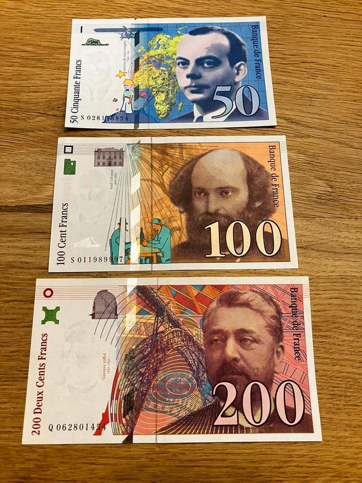 Set Franse Francs biljet - Zeer hoge kwaliteit !!, Postzegels en Munten, Bankbiljetten | Europa | Niet-Eurobiljetten, Ophalen of Verzenden