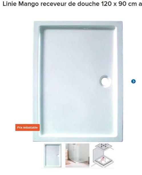 Receveur de douche x2o  120*90 acrylique blanc brillant neuf, Bricolage & Construction, Sanitaire, Neuf, Douche, Enlèvement