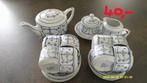 8 kop + schotels, roomstel, thee/koffiepot, Jager saks blau, Enlèvement ou Envoi, Comme neuf, Autres styles, Porcelaine