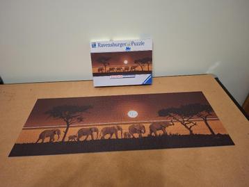 Panorama puzzel: olifanten (1000 stukken) beschikbaar voor biedingen