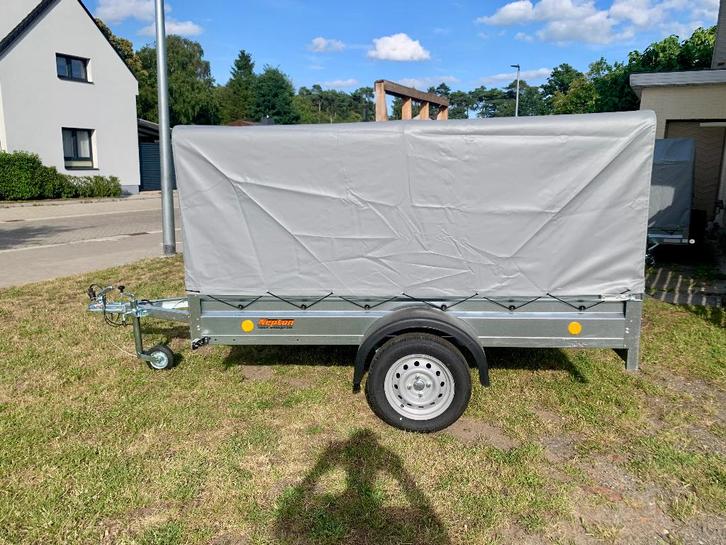 Aanhangwagen 236x129 met zeil, Autos : Divers, Remorques, Neuf, Enlèvement