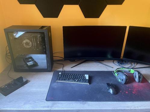 Setup Gaming, Computers en Software, Desktop Pc's, Zo goed als nieuw, 2 tot 3 Ghz, SSD, 16 GB, Met videokaart, Met monitor, Gaming
