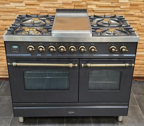 🔥 Poêle Boretti de luxe 100 cm anthracite + ancien FOUR À G, Electroménager, Cuisinières, Comme neuf, Autoportant, 5 zones de cuisson ou plus