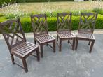 Teak stoelen 4 stuks, Tuin en Terras, Tuinstoelen, Ophalen, Zo goed als nieuw