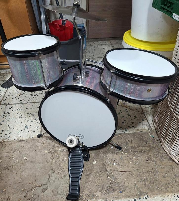 Kinderdrumstel met houten stokken, Muziek en Instrumenten, Drumstellen en Slagwerk, Zo goed als nieuw, Overige merken, Ophalen