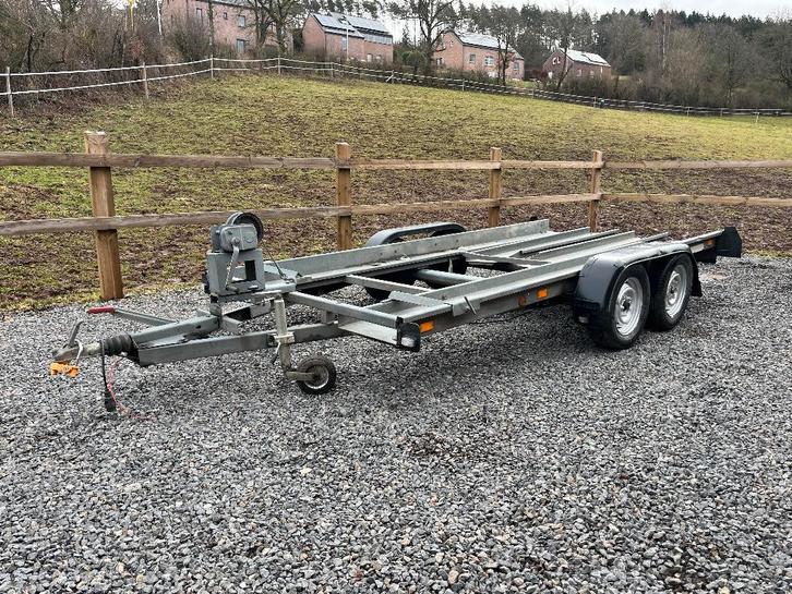 Remorque plateau Waroquier 2 essieux, Autos : Divers, Remorques, Utilisé, Enlèvement