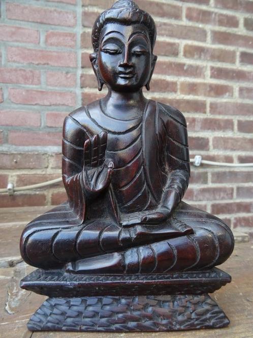 Boeddhabeeld vintage Boeddhabeeld houten Boeddhabeeld 24 cm, Huis en Inrichting, Woonaccessoires | Boeddhabeelden, Zo goed als nieuw