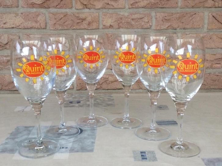 6 grote Quint Sangria glazen 45 cl, Verzamelen, Glas en Drinkglazen, Zo goed als nieuw, Overige typen, Ophalen of Verzenden