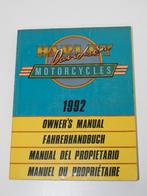 Harley-Davidson Gebruikers Handleiding 1992, Motoren, Handleidingen en Instructieboekjes, Ophalen of Verzenden, Harley-Davidson of Buell