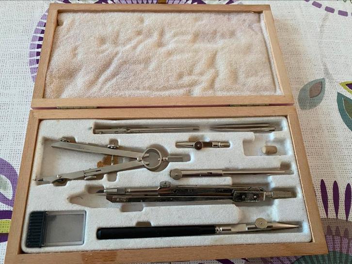 Trousse compas dessin technique vintage, Divers, Fournitures scolaires, Enlèvement ou Envoi