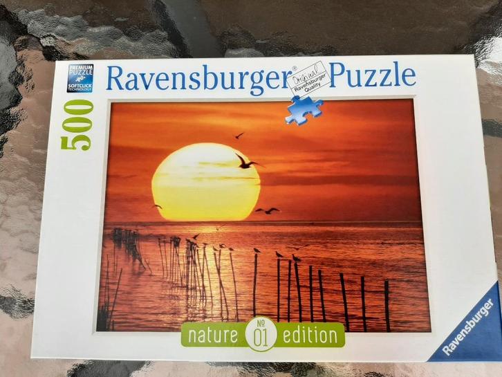 Puzzel “Magische zonsondergang” - Ravensburger - 500st, Hobby en Vrije tijd, Denksport en Puzzels, Zo goed als nieuw, Legpuzzel
