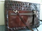 Krokodil lederen hand tas  € 45,00, Enlèvement, Utilisé, Brun, Sac à main