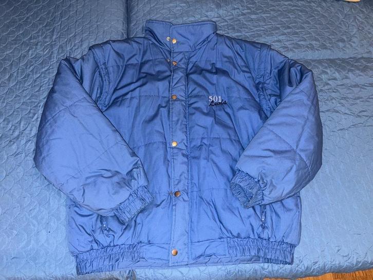 Vintage Levi’s 501 Blue Quilted Jacket Rare USA Made 80s NOS, Kleding | Heren, Jassen | Winter, Zo goed als nieuw, Maat 52/54 (L)