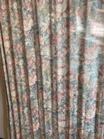 Overgordijnen met rose bloemen voor 3 ramen, Huis en Inrichting, Stoffering | Gordijnen en Lamellen, Gebruikt, 100 tot 150 cm