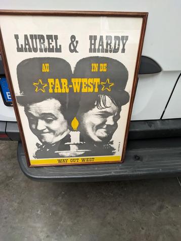 Vintage filmaffiche Laurel & Hardy ingekaderd beschikbaar voor biedingen