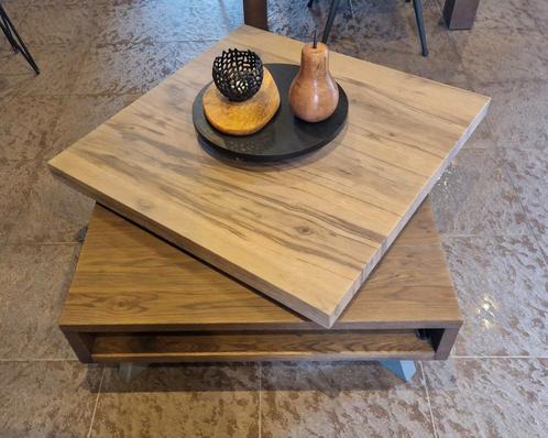 Table basse lucco 80×80 cm plateau tournant 360° bois massif, Maison & Meubles, Tables | Tables de salon, Comme neuf, Moins de 50 cm