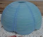 SALE Pastel blauwe beschilderde glazen lampenkap, Gebruikt, Blauw, Rond, Ophalen of Verzenden