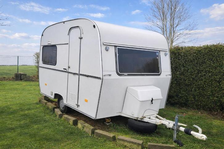 Retro Caravan, Caravans en Kamperen, Caravans, Particulier, tot en met 3, tot 500 kg, Standaardzit, Overige merken, 2 aparte bedden