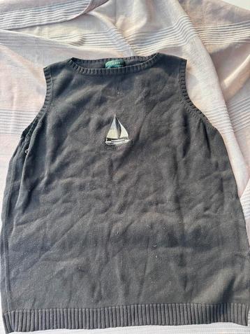Ralph Lauren Sweater Vest – Nautical Embroidered Sailboat, Taille 46/48 (XL) ou plus grande, Ralph Lauren, Porté, Noir