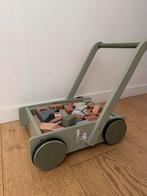 Loopwagentje met blokken Little Dutch, Kinderen en Baby's, Speelgoed | Houten speelgoed, Ophalen, Zo goed als nieuw