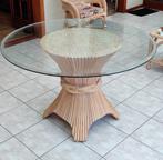 Rotan tafel en 4 stoelen, Huis en Inrichting, Ophalen, Gebruikt