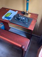 Oude schoolbank met aktetasje inclusief, Huis en Inrichting, Ophalen, Gebruikt, Bureau