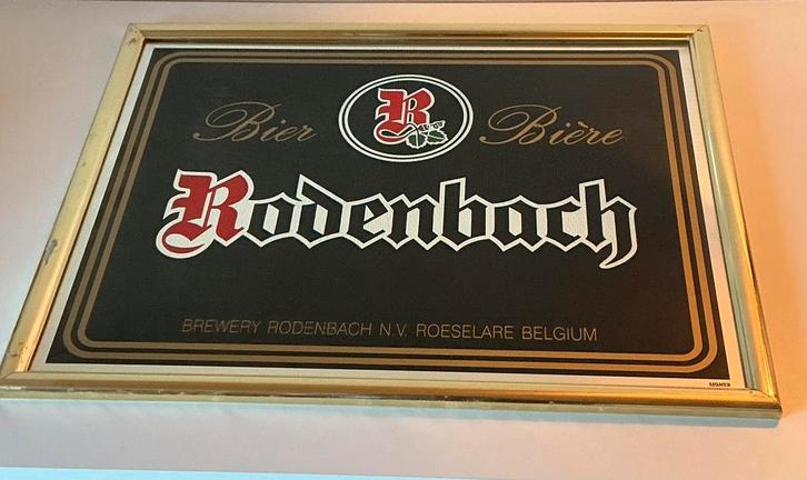Reclame spiegel bier Rodenbach, Verzamelen, Biermerken, Gebruikt, Ophalen