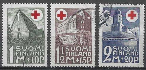 Finland 1930 - Yvert 161-163 - Rode Kruis - Gebouwen (ST), Postzegels en Munten, Postzegels | Europa | Scandinavië, Gestempeld