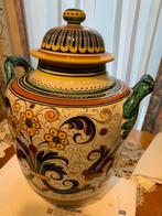 Grote handbeschilderde dekselpot – Deruta keramiek, Antiek en Kunst, Ophalen of Verzenden