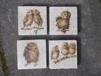 4 nieuwe marmeren onderzetters Les Petits Hiboux, Ophalen of Verzenden, Nieuw