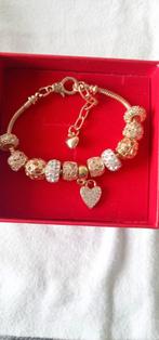 Bracelet Style ( PANDORA ) 18 K Or plaque, Handtassen en Accessoires, Armbanden, Nieuw, Ophalen of Verzenden, Met kristal, Goud