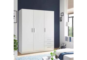 Handige kledingkast met 3 of 2 deuren en lades. Wit beschikbaar voor biedingen