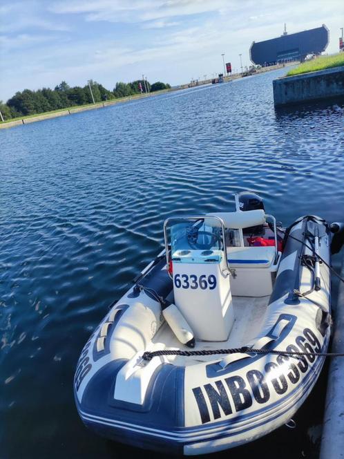 30 pk semi-rigide + aanhanger, Watersport en Boten, Rubberboten, Zo goed als nieuw, Zodiac, Ophalen