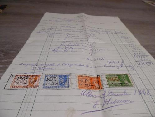 factuur uit 1942 met takszegels  Wereldoorlog 2, Postzegels en Munten, Postzegels | Europa | België, Gestempeld, Overig, Overig