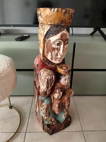 Grande vierge en bois avec Jésus, Enlèvement ou Envoi