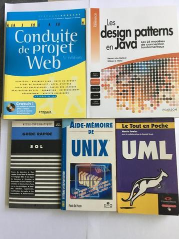 Pack 5 Livres informatique (Projet, Java, SQL, Unix, UML)