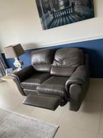 Salon Chateaux d Ax 2 zetels  bruin leer relax + slaapzetel, Ophalen, Zo goed als nieuw, Leer, TIJDLOOS CHIC