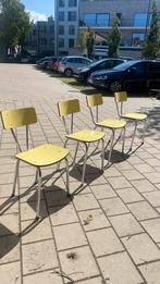 4 vintage gele keukenstoelen, Huis en Inrichting, Ophalen, Gebruikt