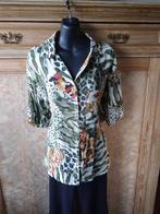 Vintage zomer bloes met jungle print, mt 44-46, Porté, Taille 42/44 (L), Autres couleurs, Enlèvement ou Envoi