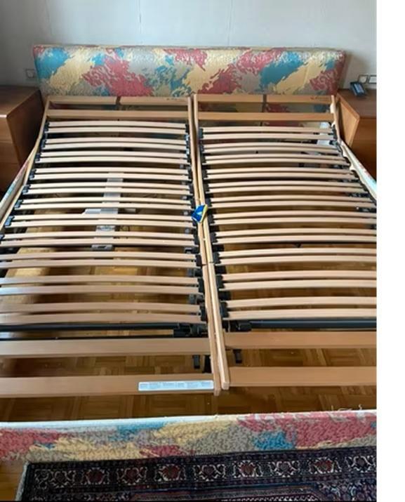 Bed + lattenbodems van LATTOFLEX - ELISMA, Huis en Inrichting, Slaapkamer | Bedden, Zo goed als nieuw, Tweepersoons, 180 cm, 200 cm