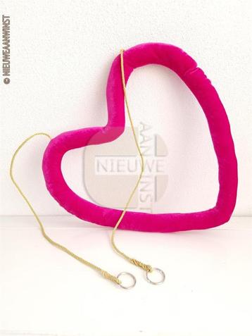 Decoratief fluwelen etalage hart Sinterklaas - roze, 35cm beschikbaar voor biedingen