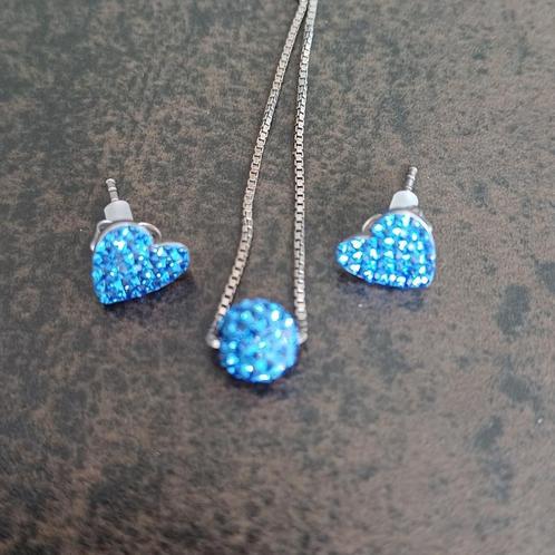 Twice as Nice halsketting en oorringen, Handtassen en Accessoires, Kettinghangers, Nieuw, Zilver, Zilver, Overige voorstellingen