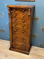 Antieke wellington ladekast met secretaire, Ophalen of Verzenden