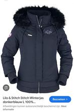 Donker blauwe Winterjas Lilo & Stitch, merk Disney, Kleding | Dames, Jassen | Winter, Blauw, Zo goed als nieuw, Maat 36 (S), Ophalen