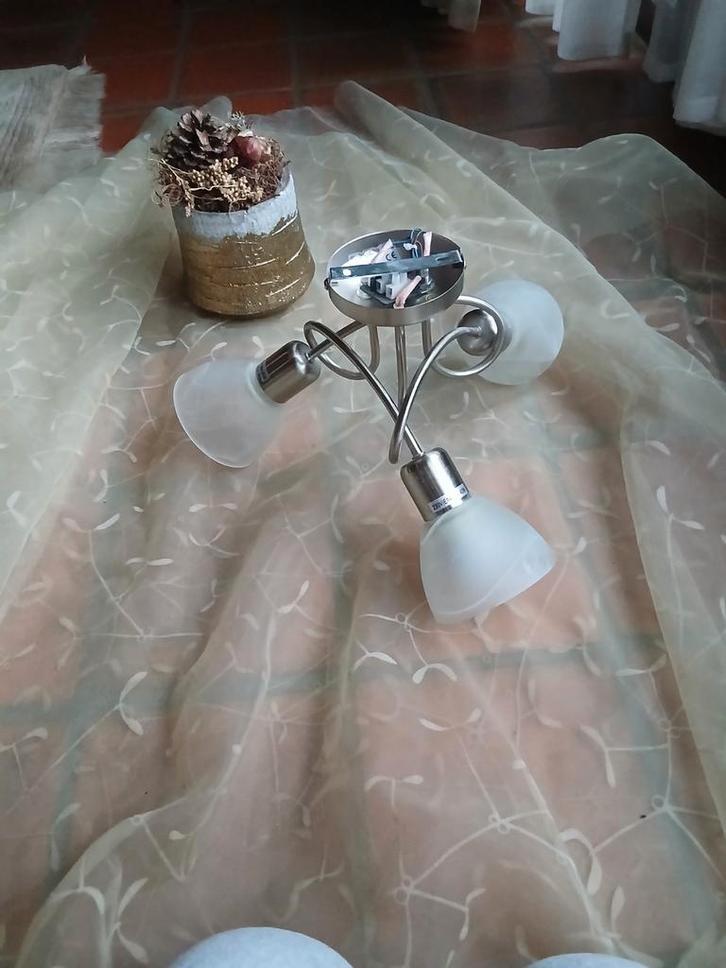 Plafondlamp /luster -3 licht, Maison & Meubles, Lampes | Suspensions, Enlèvement ou Envoi